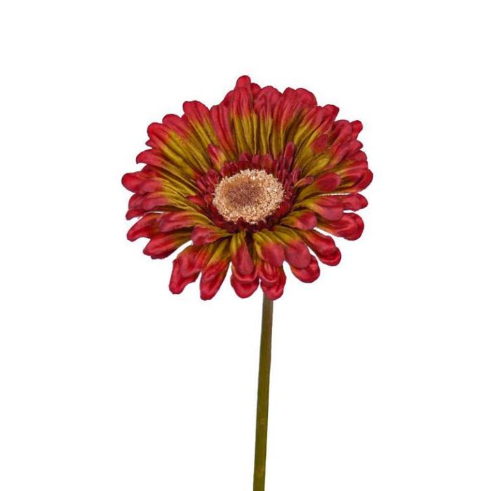 Gerbera de plástico ANNEMARIE, rojo-verde, 50cm, Ø10cm