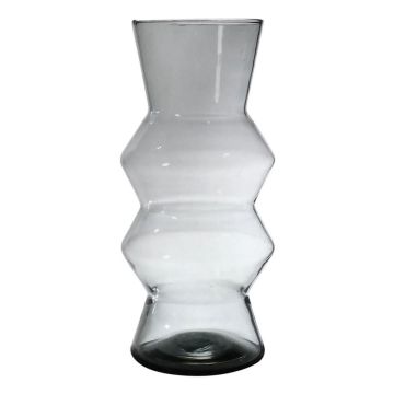 Jarrón ERCELINA de cristal, reciclado, transparente, 27cm, Ø13cm