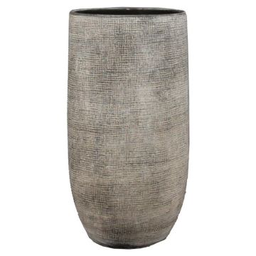 Jarrón de cerámica AGAPE con grano, gris hormigón, 40cm, Ø26cm