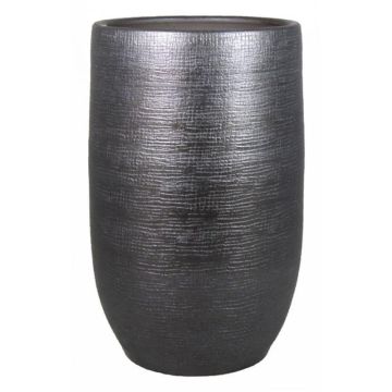 Jarrón de cerámica AGAPE con grano, negro, 50cm, Ø32cm