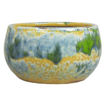 Cuenco de cerámica GIORGOS con diseño, ocre-verde-azul, 14cm, Ø29cm