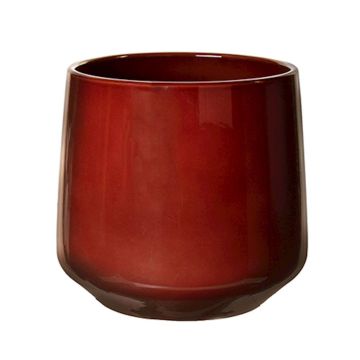 Cachepot ZIOKA en cerámica, rojo merlot, 26cm, Ø29cm