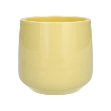 Cachepot ZIOKA en cerámica, amarillo mate, 26cm, Ø29cm