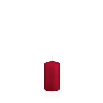Vela votiva / vela de pilar MAEVA, rojo oscuro, 8cm, Ø4cm, 12h - Hecho en Alemania