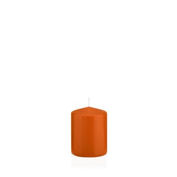 Vela votiva / vela de pilar MAEVA, naranja, 8cm, Ø6cm, 29h - Hecho en Alemania