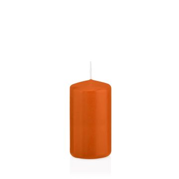 Vela votiva / vela de pilar MAEVA, naranja, 12cm, Ø6cm, 40h - Hecho en Alemania