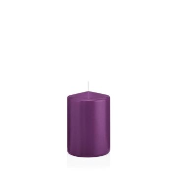 Vela votiva / vela de pilar MAEVA, violeta, 10cm, Ø7cm, 42h - Hecho en Alemania