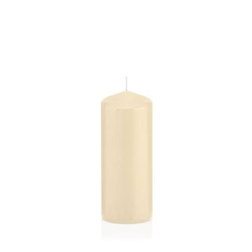 Vela votiva / vela de pilar MAEVA, crema, 18.5cm, Ø6cm, 61h - Hecho en Alemania