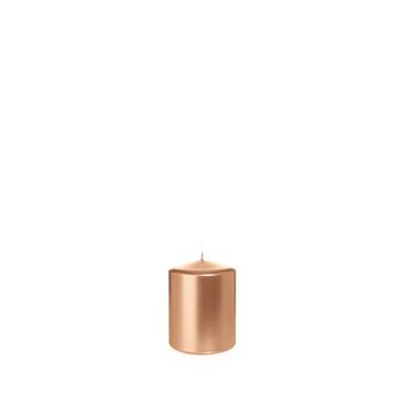 Vela de Navidad / vela de columna ROSELLA, oro rosa, 10cm, Ø8cm, 45h - Hecho en Alemania