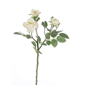 Rama de rosa de plástico CORALEE, blanco-verde, 50cm, Ø3-7cm