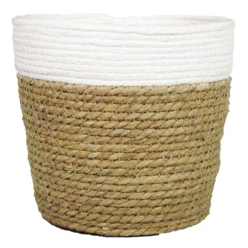 Cesta jardinera DOMINGA, blanco-beige, 14cm, Ø17,5cm