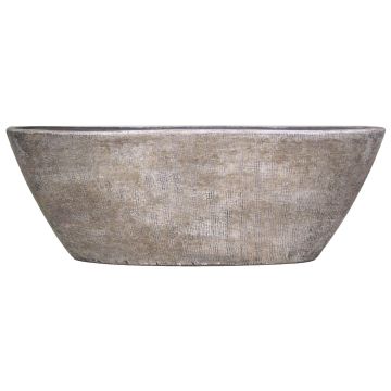 Fuente de cerámica AGAPE con grano, blanco-marrón, 68x19x24cm