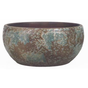 Cuenco rústico de cerámica  TSCHIL, color degradado, marrón-verde, 13cm, Ø28cm