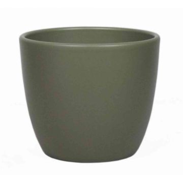 Maceta para plantas TEHERAN BASAR, cerámica, verde olivo-mate, 17cm, Ø19,5cm