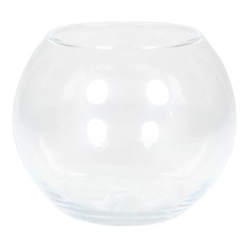 Jarrón bola para velas TOBI OCEAN de vidrio, transparente, 9,5cm, Ø12cm