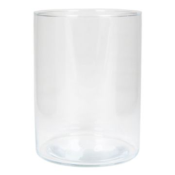 Florero cilíndrico de vidrio SANNY, transparente, 20cm, Ø15,1cm