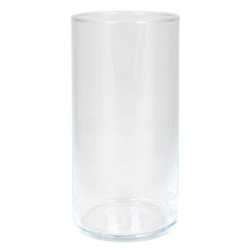 Florero de vidrio cilíndrico SANYA OCEAN, transparente, 20cm, Ø10,1cm
