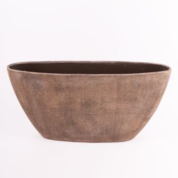 Cuenco de cerámica en forma de barco AGAPE con grano, gris hormigón, 73x17x36cm